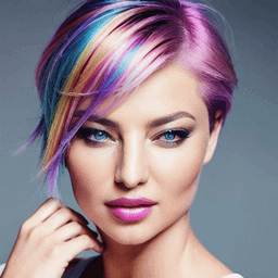 Short Rainbow Hairstyle AI avatar/profile picture for women